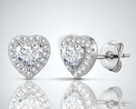Load image into Gallery viewer, Fevani Heart shaped earstud earrings:Luminous Diamonds in 925 Sterling Silver FEVANI