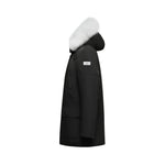 Indlæs billede til gallerivisning Men's Glacier Down Parka Jacket in Black (White Fox Hood Trim) FEVANI