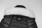 Indlæs billede til gallerivisning Men's Glacier Down Parka Jacket in Black (White Fox Hood Trim) FEVANI