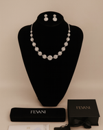 Load image into Gallery viewer, Women's Wedding Jewelry Set: Platinum Aura Necklace with Earrings bridal jewelry Set