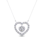 Load image into Gallery viewer, Crystal Heart Necklace Pendant: Luminous Diamonds in 925 Sterling Silver FEVANI