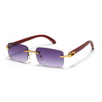 Load image into Gallery viewer, Men's Fevani Violet Rectangle Exclusive Wood Frame Sunglasses FEVANI