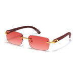 Afbeelding in Gallery-weergave laden, Men's Fevani Red Rectangle Exclusive Wood Frame Sunglasses FEVANI