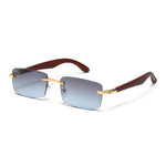 Load image into Gallery viewer, Men's Fevani Light Grey Rectangle Exclusive Wood Frame Sunglasses FEVANI
