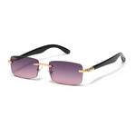 Load image into Gallery viewer, Men's Fevani Purple Rectangle Exclusive Wood Frame Sunglasses FEVANI