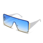 Load image into Gallery viewer, Women's Fevani Bouclier White Blue Square Oversized Sunglasses FEVANI