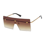 Load image into Gallery viewer, Women's Fevani Bouclier Brown Square Oversized Sunglasses FEVANI