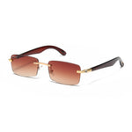 Load image into Gallery viewer, Men's Fevani Brown Rectangle Exclusive Wood Frame Sunglasses FEVANI