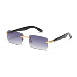 Load image into Gallery viewer, Men's Fevani Dark Violet Rectangle Exclusive Wood Frame Sunglasses FEVANI
