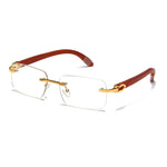 Load image into Gallery viewer, Men's Fevani Transparent Rectangle Exclusive Wood Frame Sunglasses FEVANI