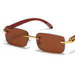 Load image into Gallery viewer, Men's Fevani Dark Brown Rectangle Exclusive Wood Frame Sunglasses FEVANI