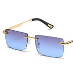 Load image into Gallery viewer, Men's Fevani Grey Blue Classic Platinum Rectangular Metal Sunglasses FEVANI