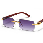 Load image into Gallery viewer, Men's Fevani Violet Rectangle Exclusive Wood Frame Sunglasses FEVANI