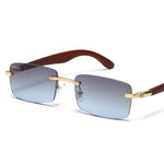 Load image into Gallery viewer, Men's Fevani Light Grey Rectangle Exclusive Wood Frame Sunglasses FEVANI