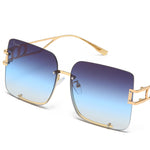 Load image into Gallery viewer, Women's Fevani Dark Blue Square Oversized Sunglasses FEVANI