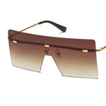 Load image into Gallery viewer, Women's Fevani Bouclier Brown Square Oversized Sunglasses FEVANI