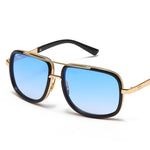 Load image into Gallery viewer, Men's Fevani Light Blue Gilded Square Oversized Sunglasses FEVANI