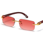 Afbeelding in Gallery-weergave laden, Men's Fevani Red Rectangle Exclusive Wood Frame Sunglasses FEVANI