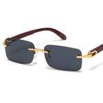 Afbeelding in Gallery-weergave laden, Men's Fevani Black Rectangle Exclusive Wood Frame Sunglasses FEVANI