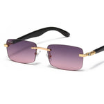 Load image into Gallery viewer, Men's Fevani Purple Rectangle Exclusive Wood Frame Sunglasses FEVANI