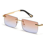 Last inn bildet i gallerivisningen, Men's Fevani Peach Gradient Classic Platinum Rectangular Metal Sunglasses FEVANI