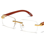 Load image into Gallery viewer, Men's Fevani Transparent Rectangle Exclusive Wood Frame Sunglasses FEVANI