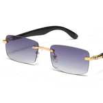 Load image into Gallery viewer, Men's Fevani Dark Violet Rectangle Exclusive Wood Frame Sunglasses FEVANI