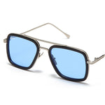 Load image into Gallery viewer, Men's Fevani Light Blue Platinum Square Oversized Sunglasses FEVANI