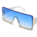Load image into Gallery viewer, Women's Fevani Bouclier White Blue Square Oversized Sunglasses FEVANI