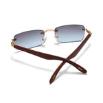 Load image into Gallery viewer, Men's Fevani Light Grey Rectangle Exclusive Wood Frame Sunglasses FEVANI
