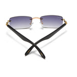 Load image into Gallery viewer, Men's Fevani Dark Violet Rectangle Exclusive Wood Frame Sunglasses FEVANI