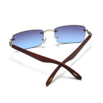 Load image into Gallery viewer, Men's Fevani Blue Rectangle Exclusive Wood Frame Sunglasses FEVANI