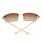 Load image into Gallery viewer, Men's Fevani Brown Vintage Rimless Rectangle Sunglasses FEVANI