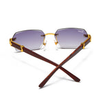 이미지를 갤러리 뷰어에 로드 , Men's Fevani Light Violet Rectangle Exclusive Wood Frame Sunglasses FEVANI