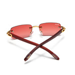 Afbeelding in Gallery-weergave laden, Men's Fevani Red Rectangle Exclusive Wood Frame Sunglasses FEVANI