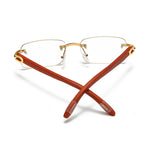 Load image into Gallery viewer, Men's Fevani Transparent Rectangle Exclusive Wood Frame Sunglasses FEVANI