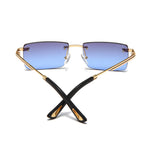 Load image into Gallery viewer, Men's Fevani Grey Blue Classic Platinum Rectangular Metal Sunglasses FEVANI