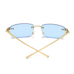 Load image into Gallery viewer, Men's Fevani Light Blue Vintage Rimless Rectangle Sunglasses FEVANI