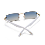 Load image into Gallery viewer, Men's Fevani Light Blue Rectangle Exclusive Wood Frame Sunglasses FEVANI