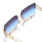 Load image into Gallery viewer, Women's Fevani Dark Blue Square Oversized Sunglasses FEVANI