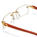 Load image into Gallery viewer, Men's Fevani Transparent Rectangle Exclusive Wood Frame Sunglasses FEVANI