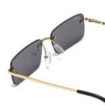 Afbeelding in Gallery-weergave laden, Men's Fevani Light Grey Classic Platinum Rectangular Metal Sunglasses FEVANI