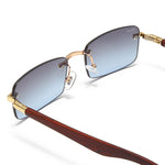 Load image into Gallery viewer, Men's Fevani Light Grey Rectangle Exclusive Wood Frame Sunglasses FEVANI