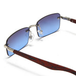 Load image into Gallery viewer, Men's Fevani Blue Rectangle Exclusive Wood Frame Sunglasses FEVANI