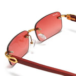 Afbeelding in Gallery-weergave laden, Men's Fevani Red Rectangle Exclusive Wood Frame Sunglasses FEVANI