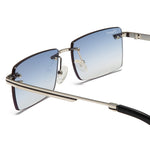 Load image into Gallery viewer, Men's Fevani Light Blue Classic Platinum Rectangular Metal Sunglasses FEVANI