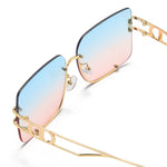 Load image into Gallery viewer, Women's Fevani Blue Pink Square Oversized Sunglasses FEVANI