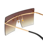 Load image into Gallery viewer, Women's Fevani Bouclier Brown Square Oversized Sunglasses FEVANI