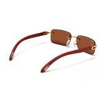 Load image into Gallery viewer, Men's Fevani Dark Brown Rectangle Exclusive Wood Frame Sunglasses FEVANI
