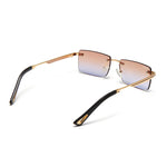 Last inn bildet i gallerivisningen, Men's Fevani Peach Gradient Classic Platinum Rectangular Metal Sunglasses FEVANI